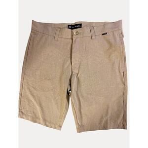 TravisMathew Golf Shorts Mens 34 Flat Front Check Chinos Pockets